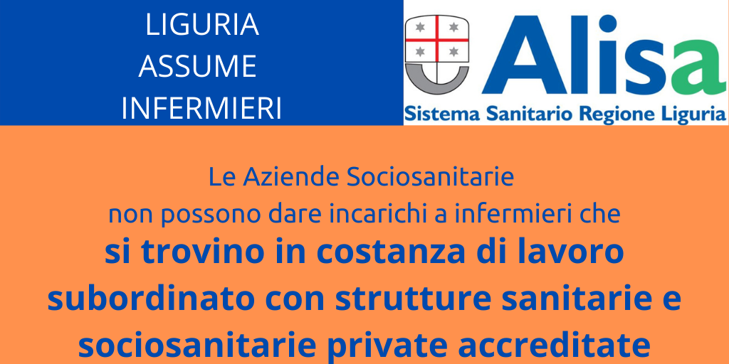 Liguria, la Regione assume infermieri, ma non dal sociosanitario accreditato