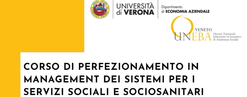 Per i manager di sanità e sociosanitario, corso Uneba Veneto & Università di Verona – ANCHE ONLINE